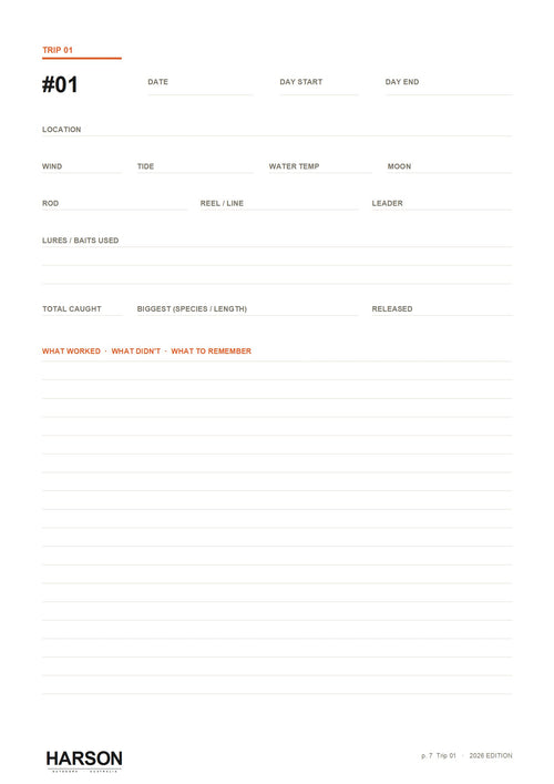 Australian Fishing Logbook 2026 - Printable & Fillable PDF