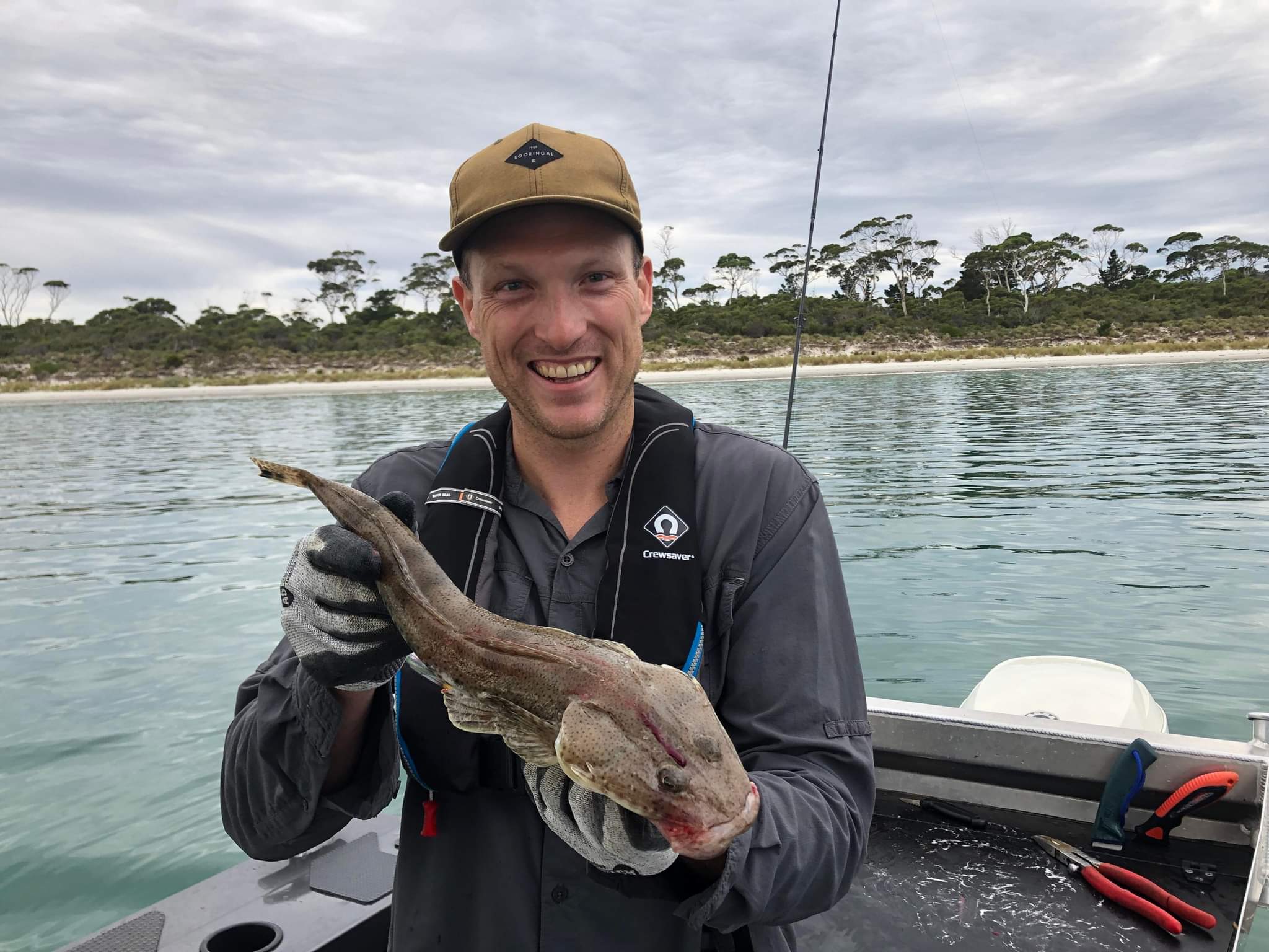 A flathead caught on a soft plastic